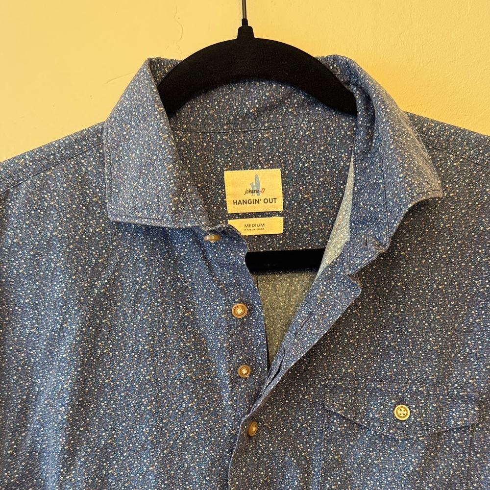 johnnie-O Blue Patterned Casual Button-Down Shirt